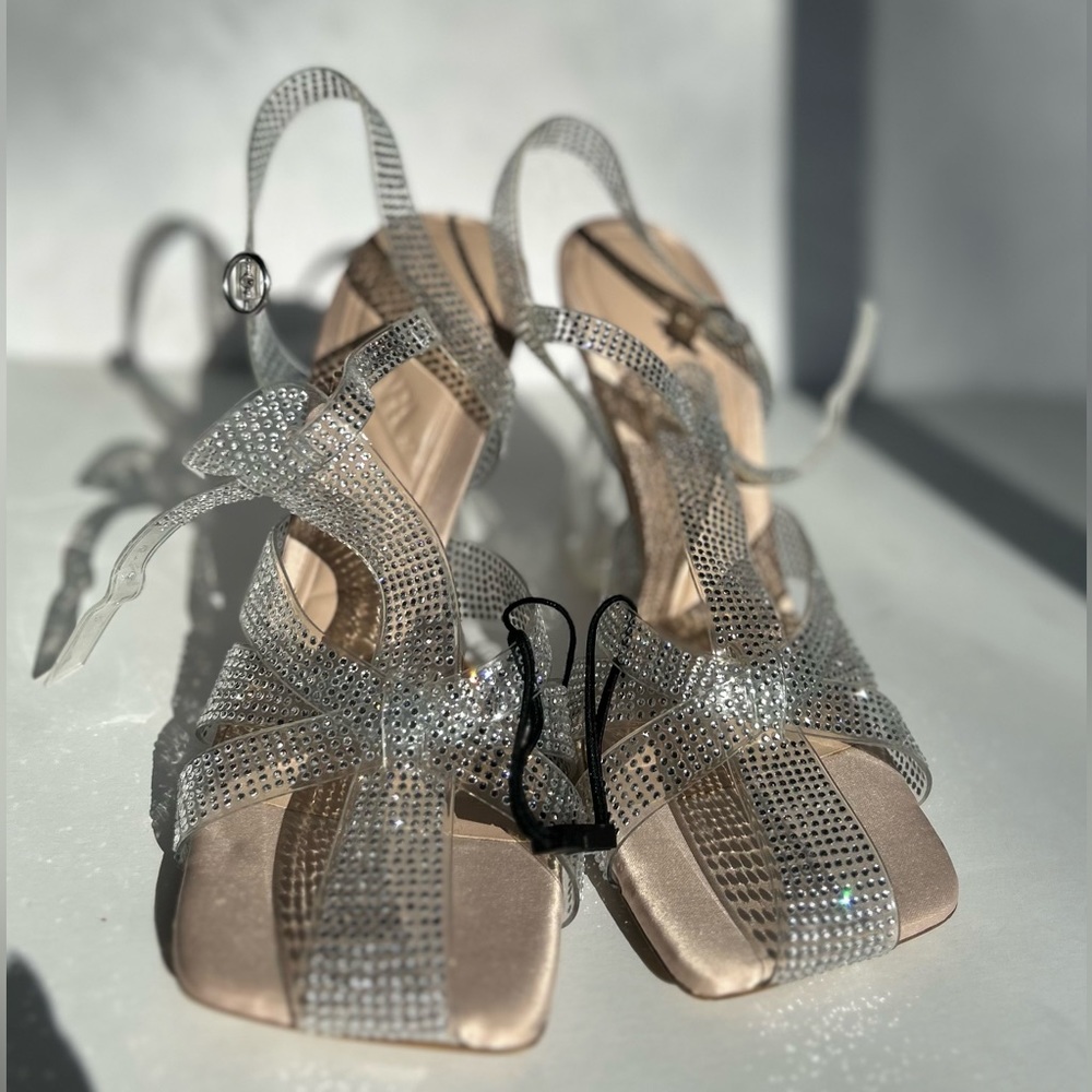 Zara Clear and Silver Strappy Heels - Picture 6 of 8